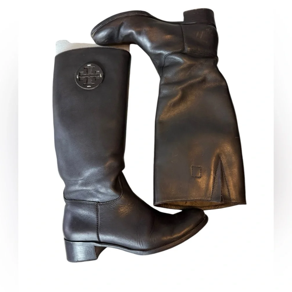 Tory Burch Keaton Dark Brown Leather Riding Boots 9